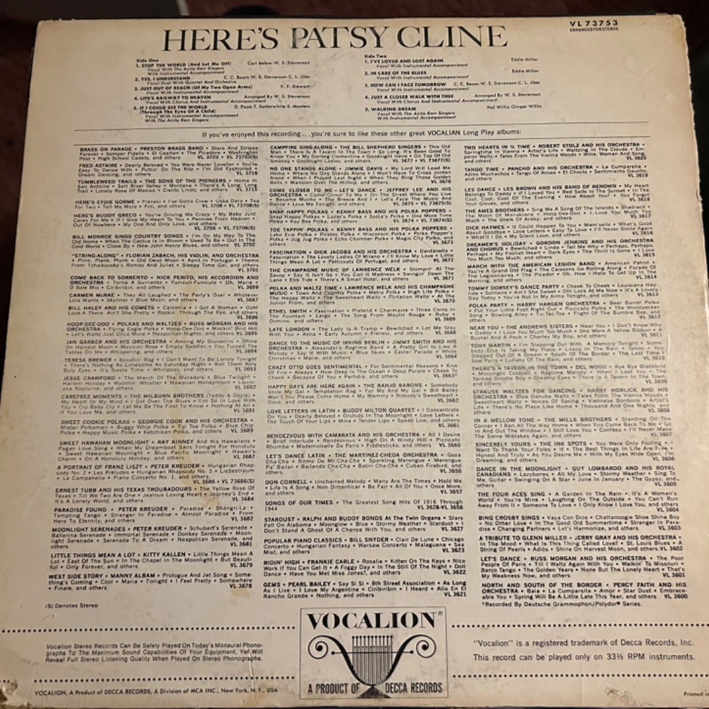 Patsy Cline Vinyls - Picture 6 of 6